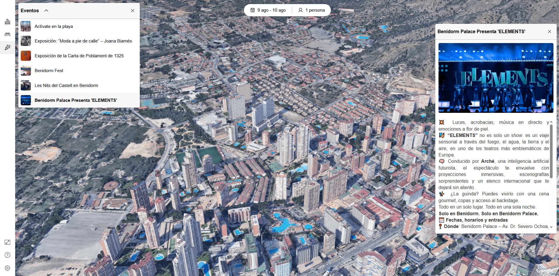 Event venue 3D visualization