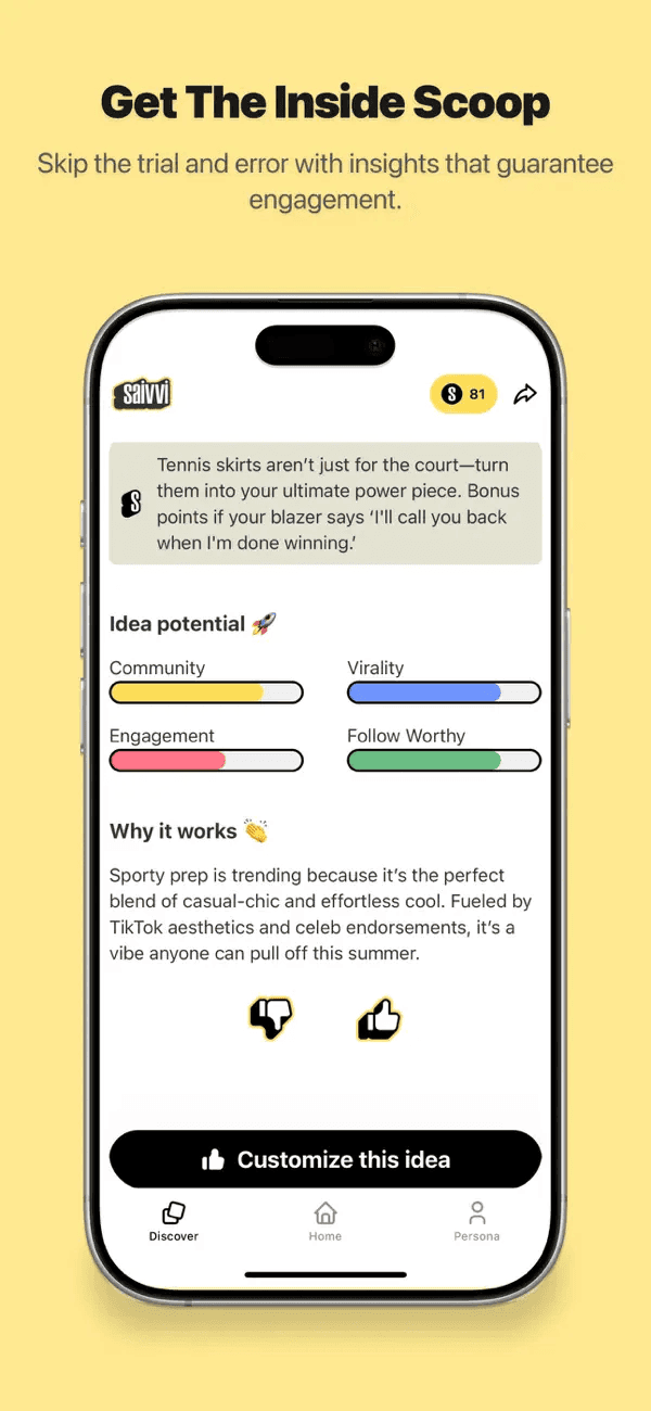 Real-time trend discovery interface