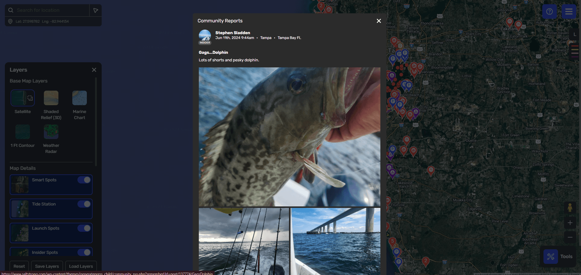 14-day fishing forecast with Strike Scores