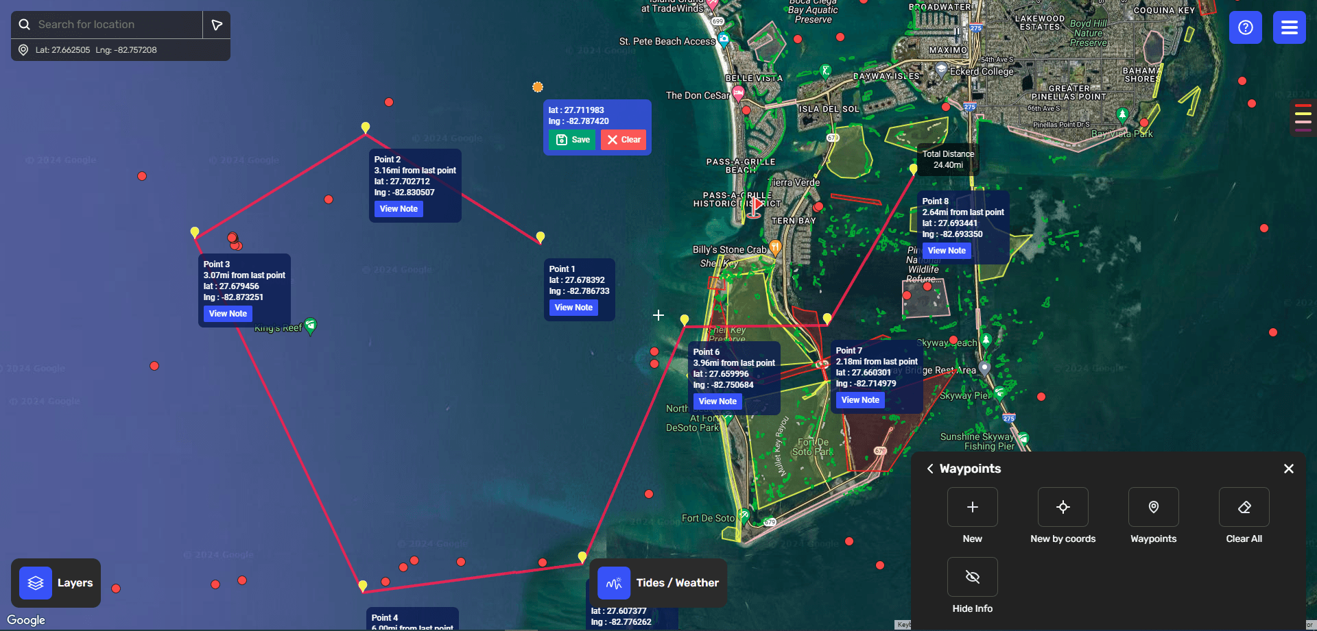 Real-time catch tracking interface